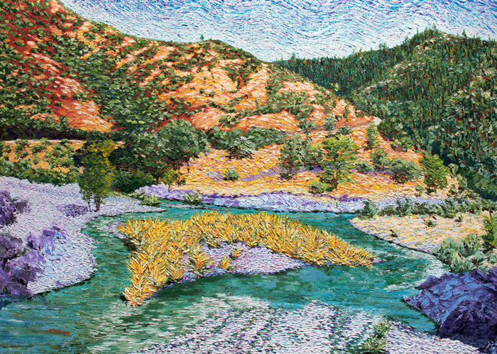 Sierra Foothills, Pallet knife, Wildflowers, Painter, American River, American River Canyon, North Fork American River, 