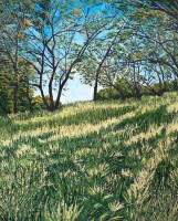 Pasture, Pallet knife, El Dorado County, Painting,Sierra Foothills, Pallet knife, Wildflowers, Painter, American River, 